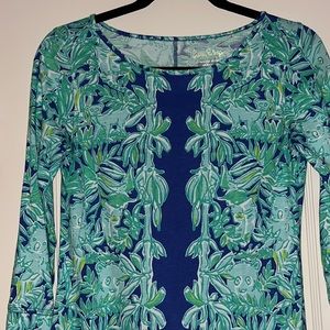 Navy and Green Koala Print Lilly Pulitzer Dress
